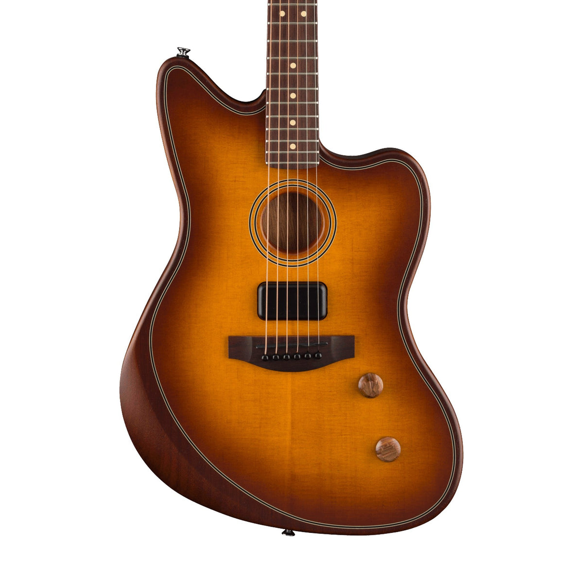 Đàn Guitar Điện Fender Acoustasonic Standard Jazzmaster màu Honey Burst – thân đàn mặt trước