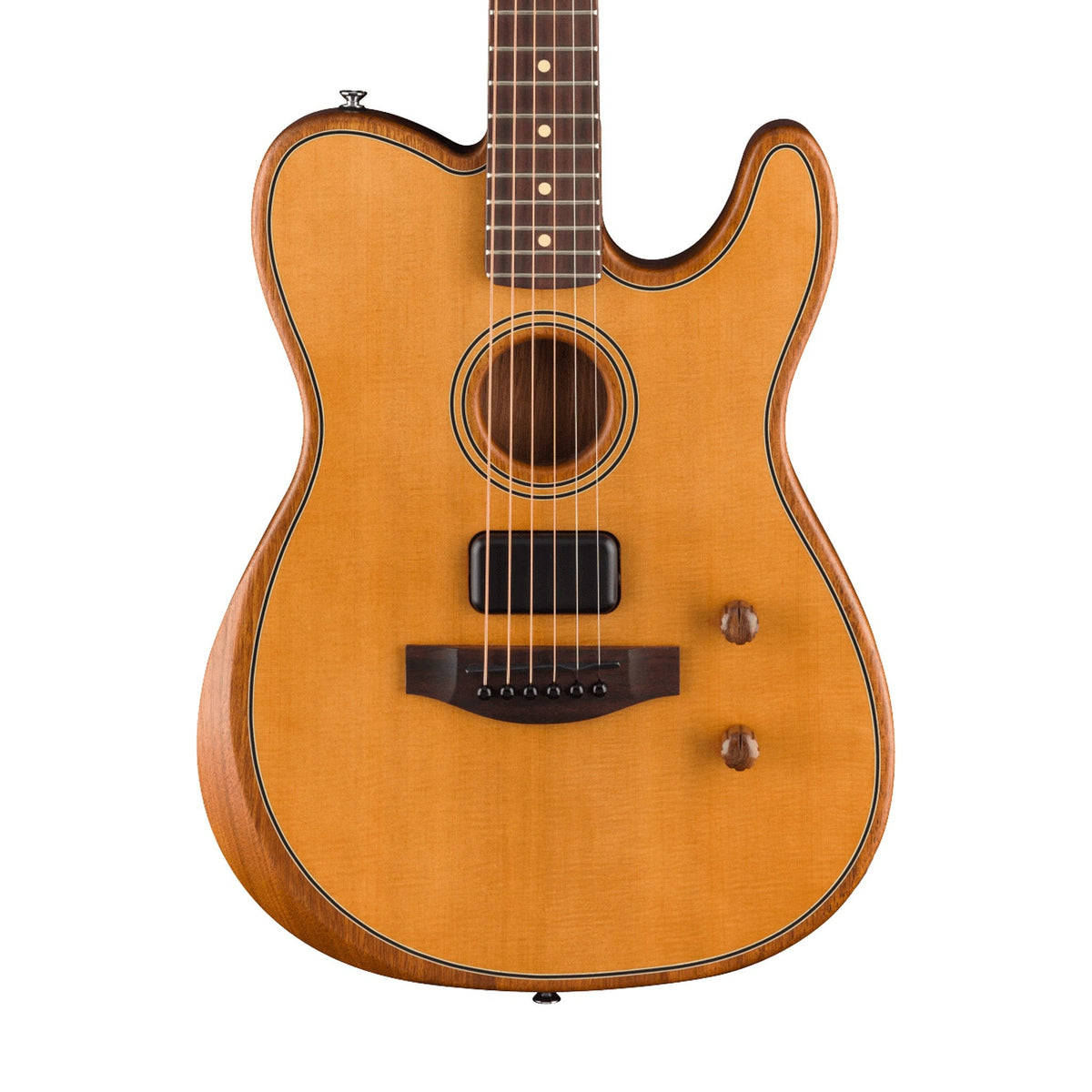 Đàn Guitar Điện Fender Acoustasonic Standard Telecaster màu Aged Natural – thân đàn mặt trước