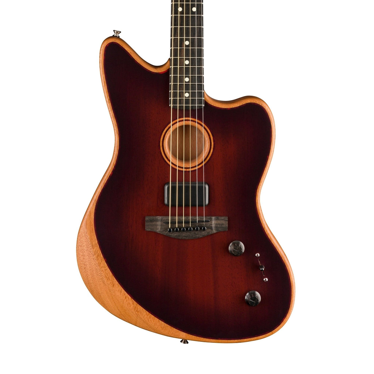 Đàn Guitar Điện Fender American Acoustasonic Jazzmaster All-Mahogany màu Bourbon Burst – thân đàn mặt trước