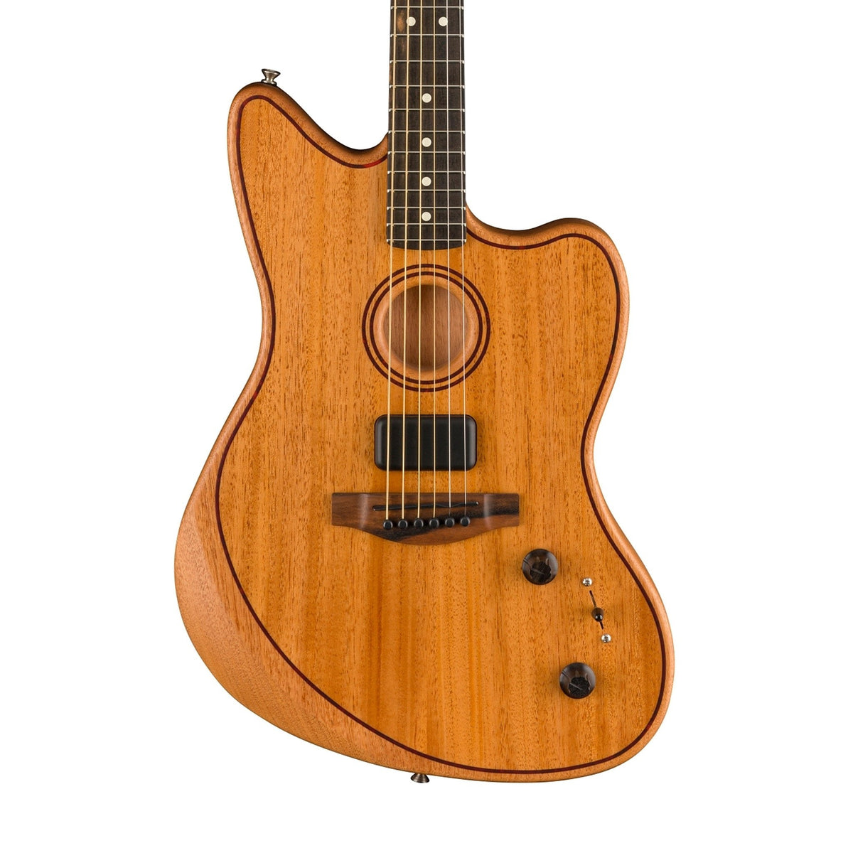Đàn Guitar Điện Fender American Acoustasonic Jazzmaster All-Mahogany màu Natural – thân đàn mặt trước