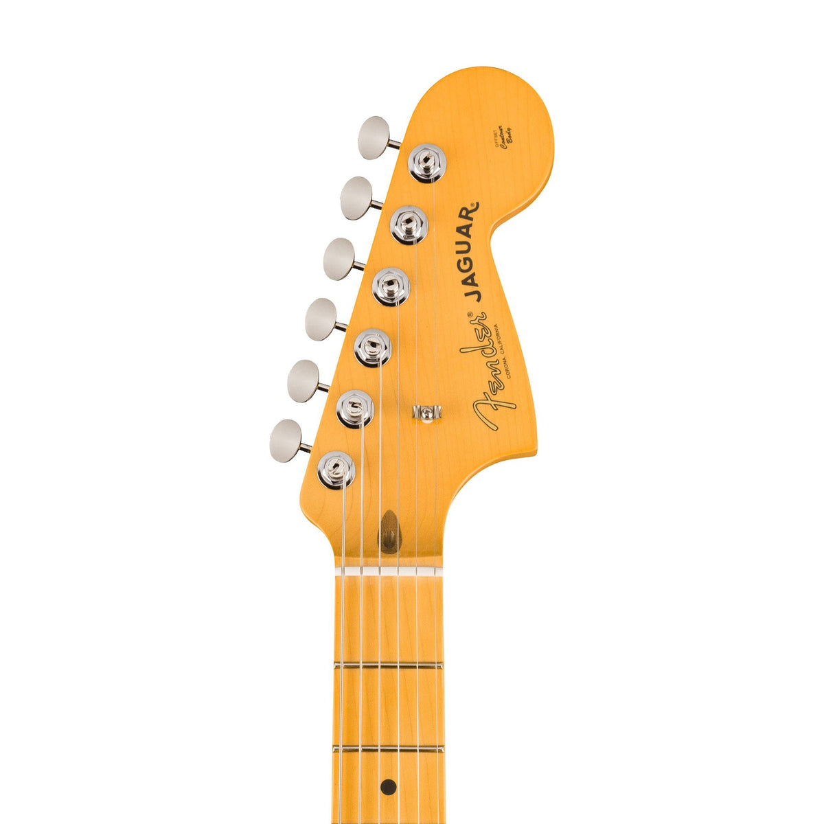 Đàn Guitar Điện Fender American Professional Classic Jaguar màu Faded Lake Placid Blue – đầu đàn mặt trước