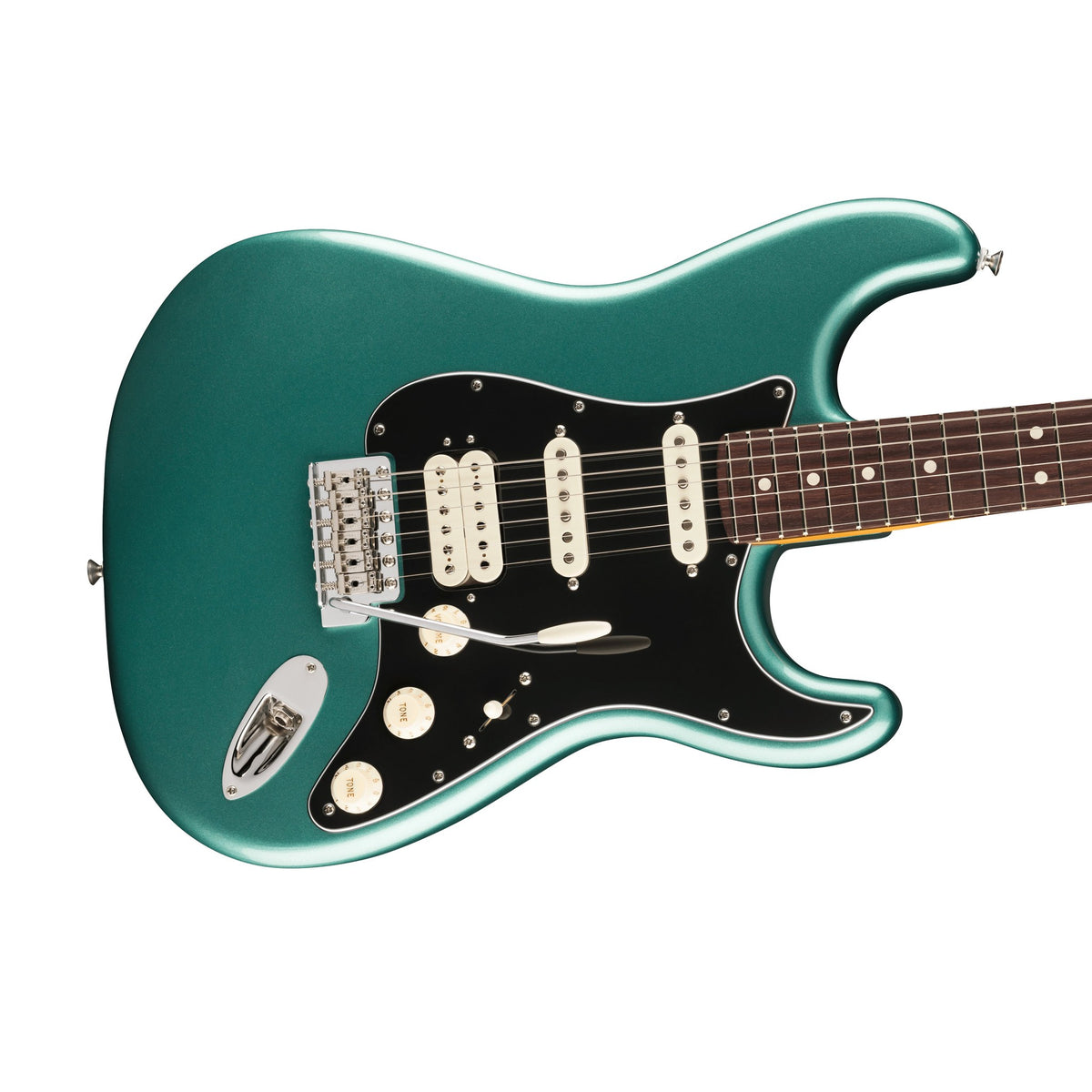 Đàn Guitar Điện Fender American Professional Classic Stratocaster HSS màu Faded Sherwood Green Metallic – góc nghiêng