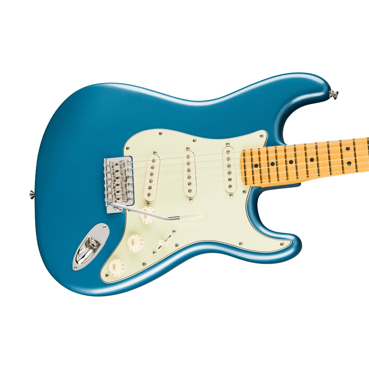 Đàn Guitar Điện Fender American Professional Classic Stratocaster màu Faded Lake Placid Blue – góc nghiêng