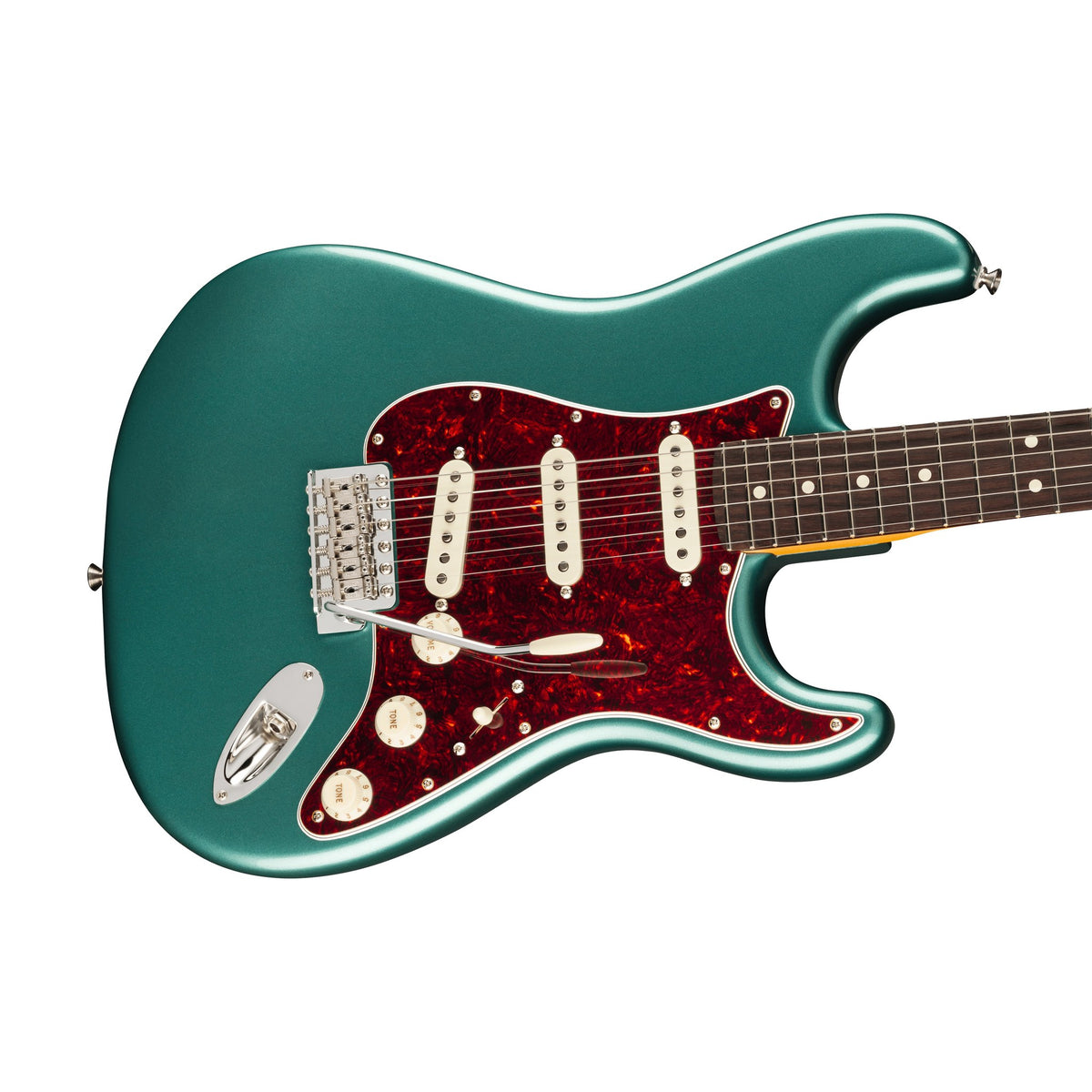 Đàn Guitar Điện Fender American Professional Classic Stratocaster màu Faded Sherwood Green Metallic – góc nghiêng