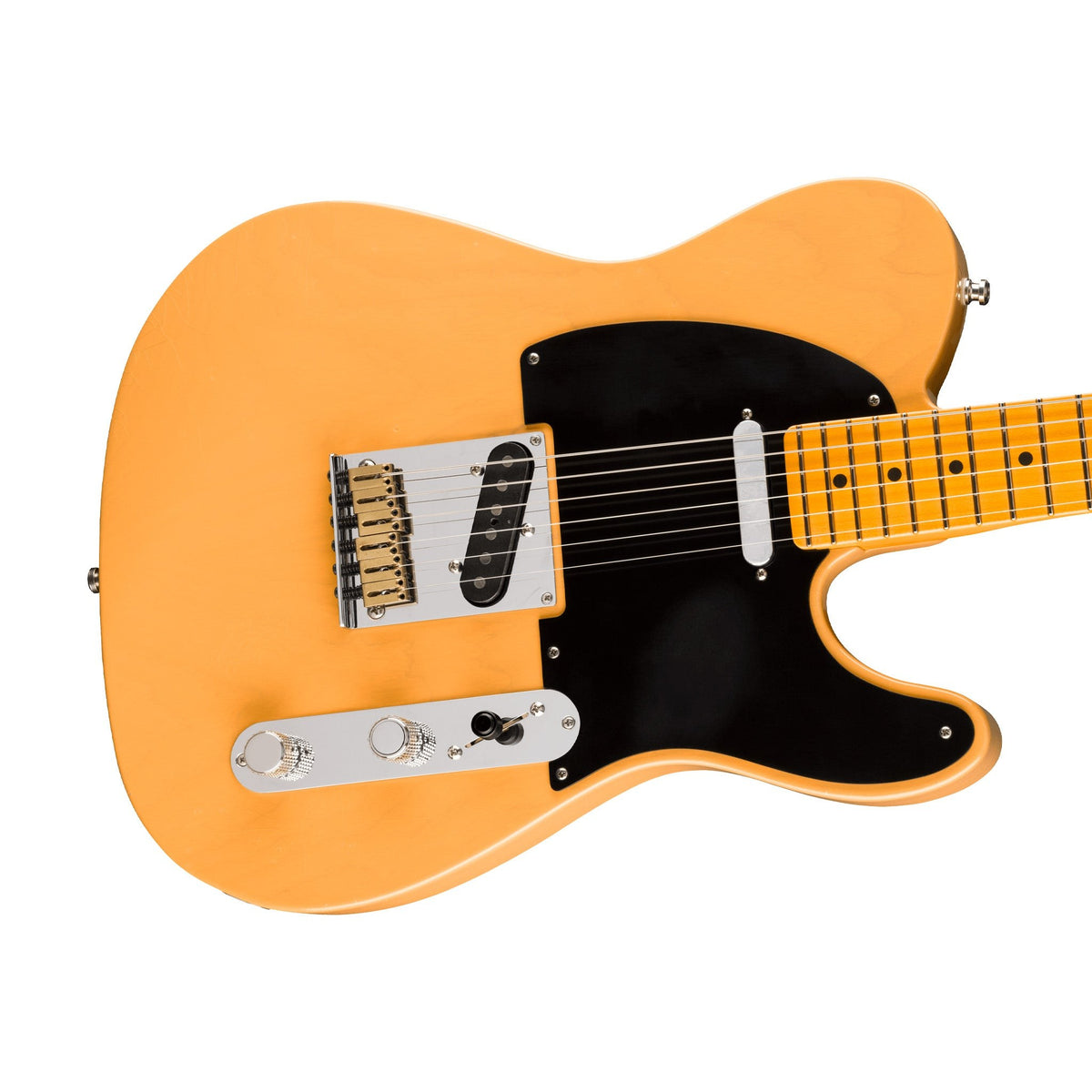 Đàn Guitar Điện Fender American Ultra Luxe Vintage '50s Telecaster màu Butterscotch Blonde – góc nghiêng