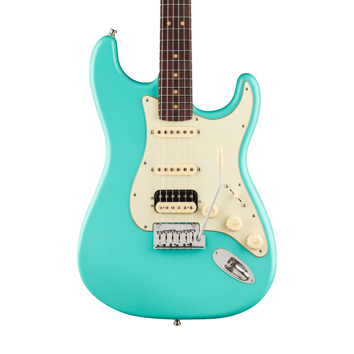 Đàn Guitar Điện Fender American Ultra Luxe Vintage '60s Stratocaster HSS màu Sea Foam Green – thân đàn mặt trước