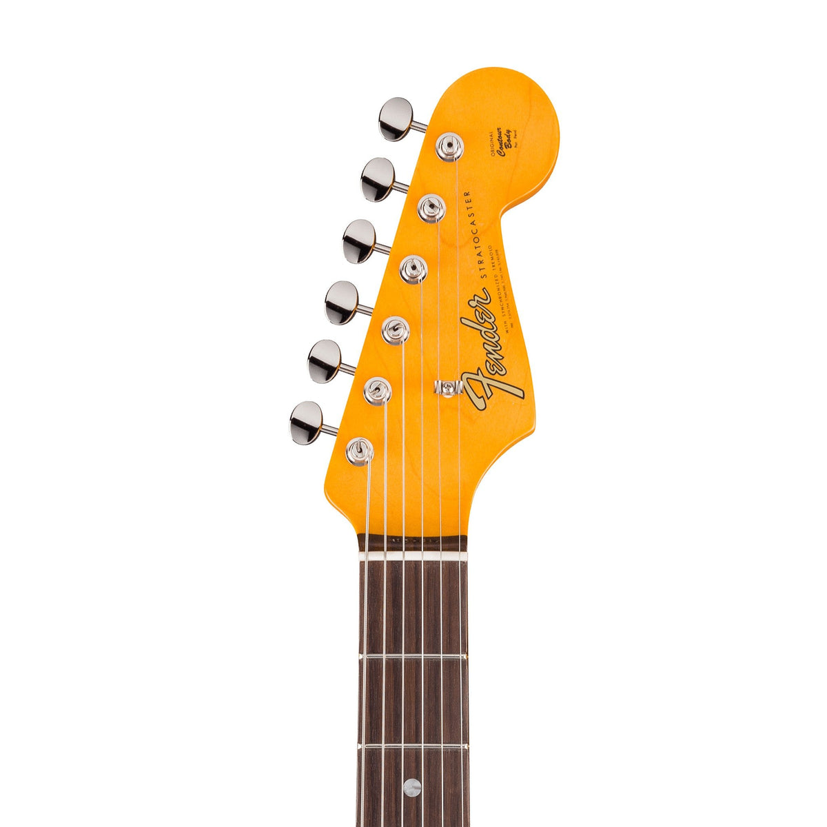 Đàn Guitar Điện Fender American Vintage II 1965 Stratocaster màu Shoreline Gold – đầu đàn mặt trước