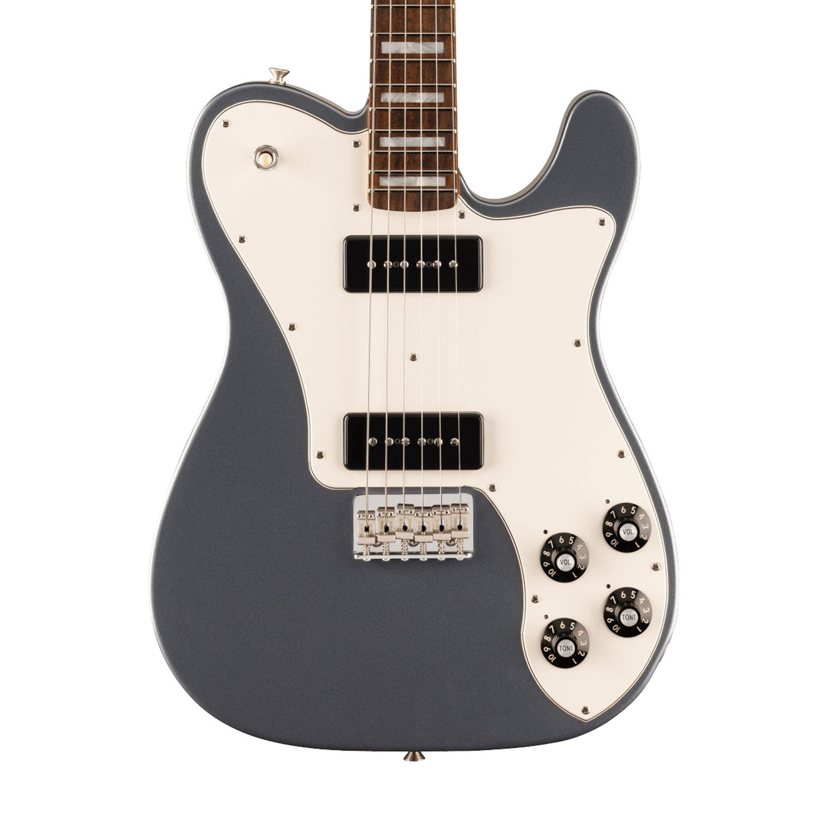 Đàn Guitar Điện Fender Chris Shiflett Cleaver Telecaster Deluxe màu Charcoal Frost Metallic – thân đàn mặt trước
