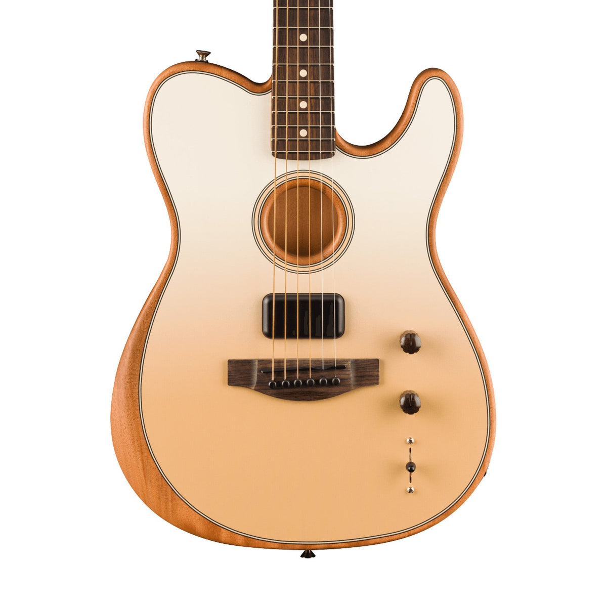 Đàn Guitar Điện Fender FINNEAS Acoustasonic Player Telecaster màu Cappuccino Fade – thân đàn mặt trước