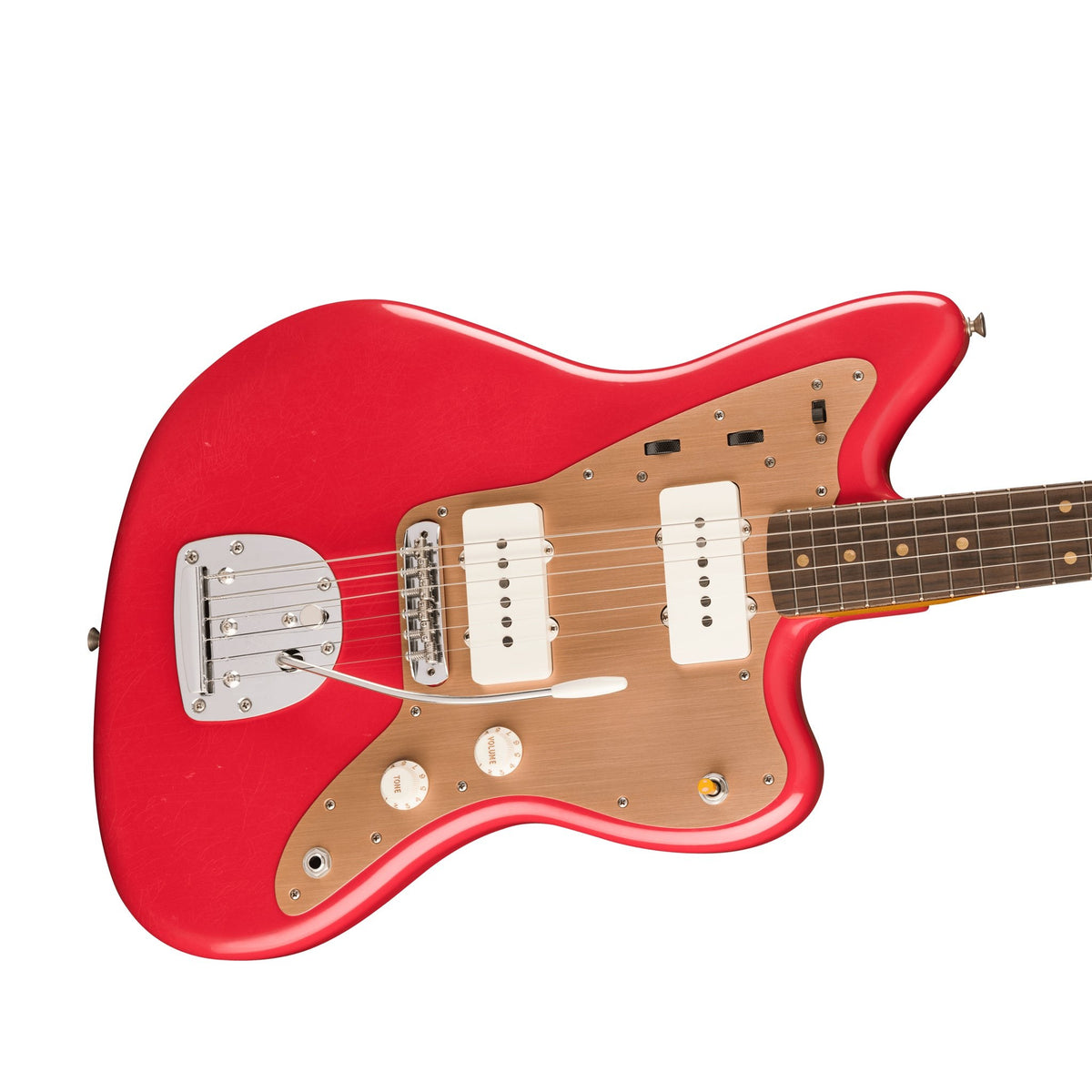 Đàn Guitar Điện Fender Limited Edition Vintera II Road Worn '50s Jazzmaster màu Fiesta Red – góc nghiêng
