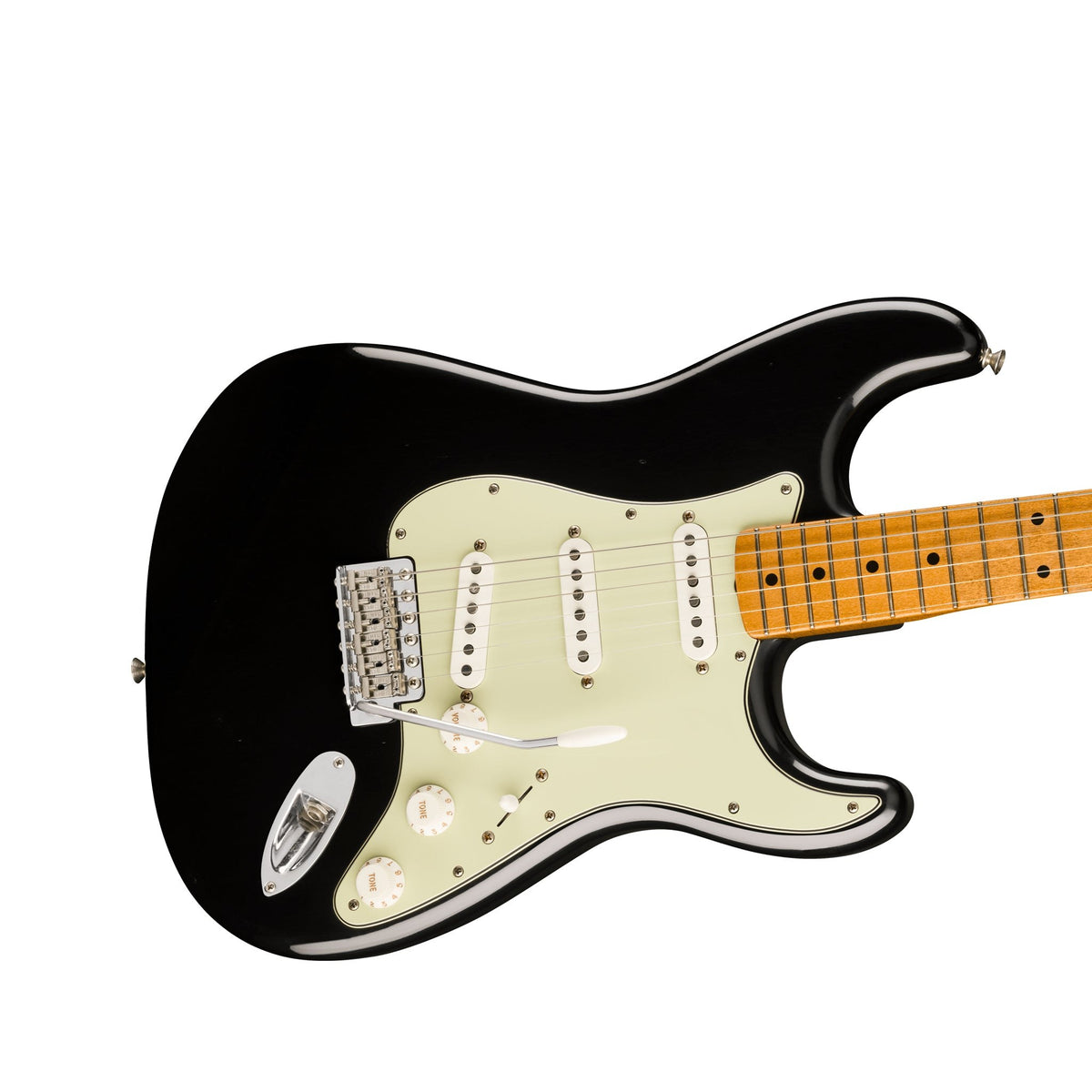 Đàn Guitar Điện Fender Limited Edition Vintera II Road Worn '60s Stratocaster màu Black – góc nghiêng