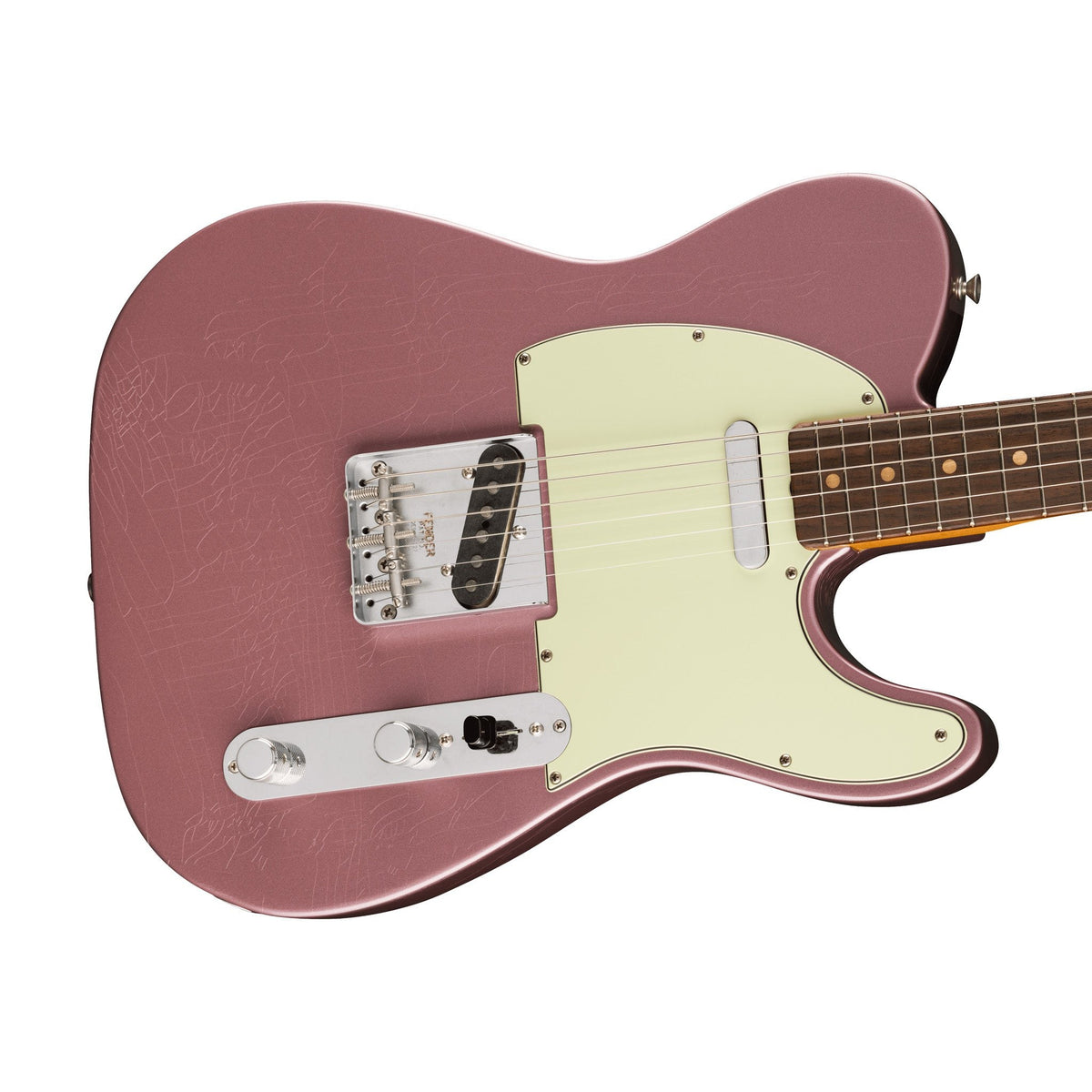 Đàn Guitar Điện Fender Limited Edition Vintera II Road Worn '60s Telecaster màu Burgundy Mist Metallic – góc nghiêng