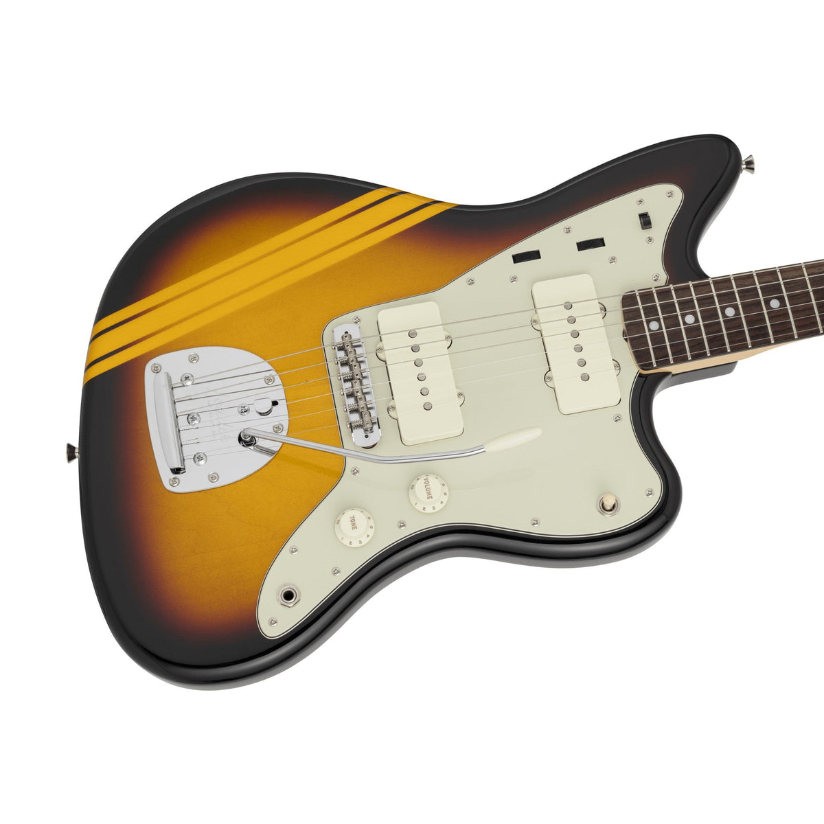 Đàn Guitar Điện Fender Made in Japan Traditional 2025 Collection '60s Jazzmaster màu Competition 3-Color Sunburst / Aged Natural – góc nghiêng