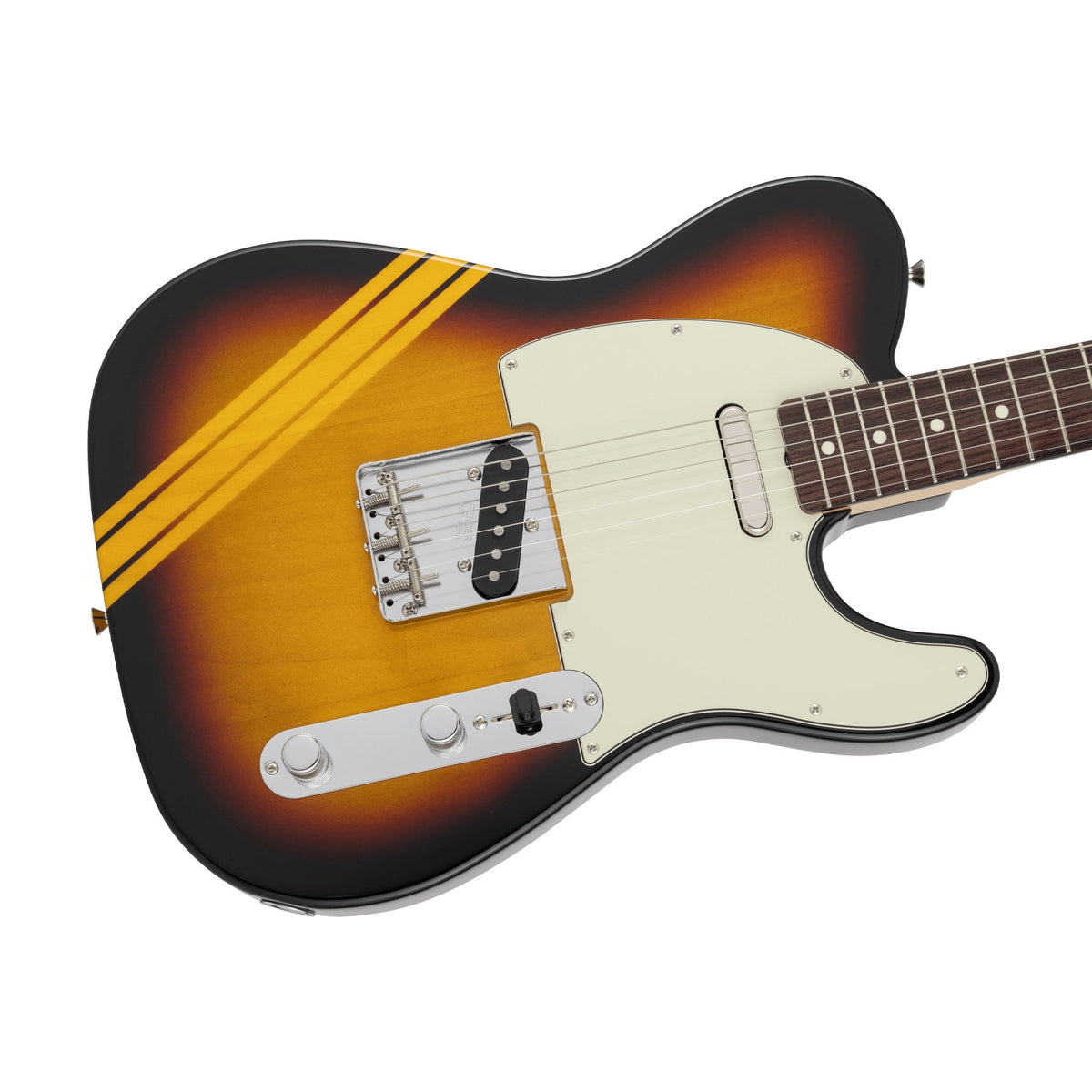 Đàn Guitar Điện Fender Made in Japan Traditional 2025 Collection '60s Telecaster màu Competition 3-Color Sunburst / Aged Natural – góc nghiêng