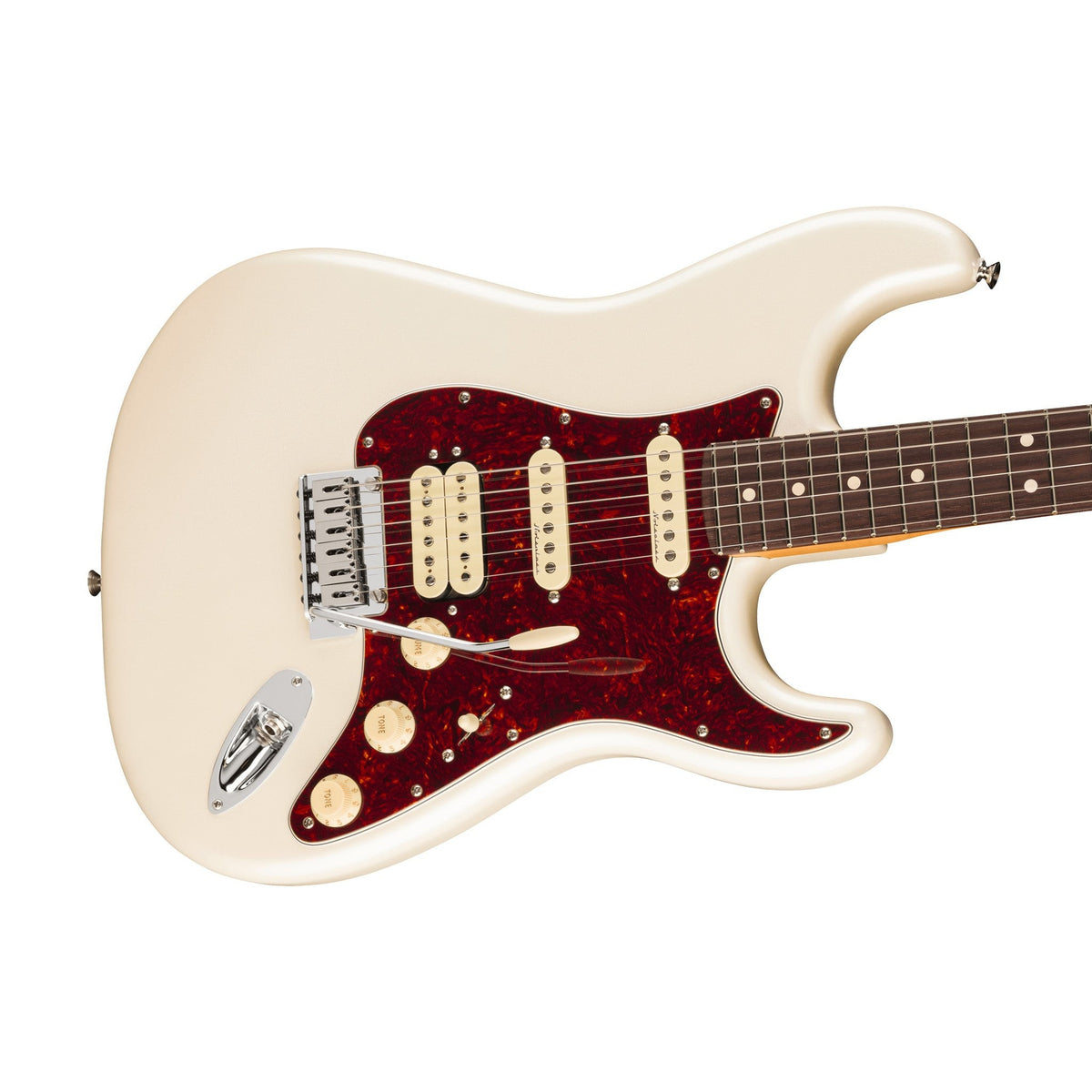 Đàn Guitar Điện Fender Player II Modified Stratocaster HSS màu Olympic Pearl – góc nghiêng