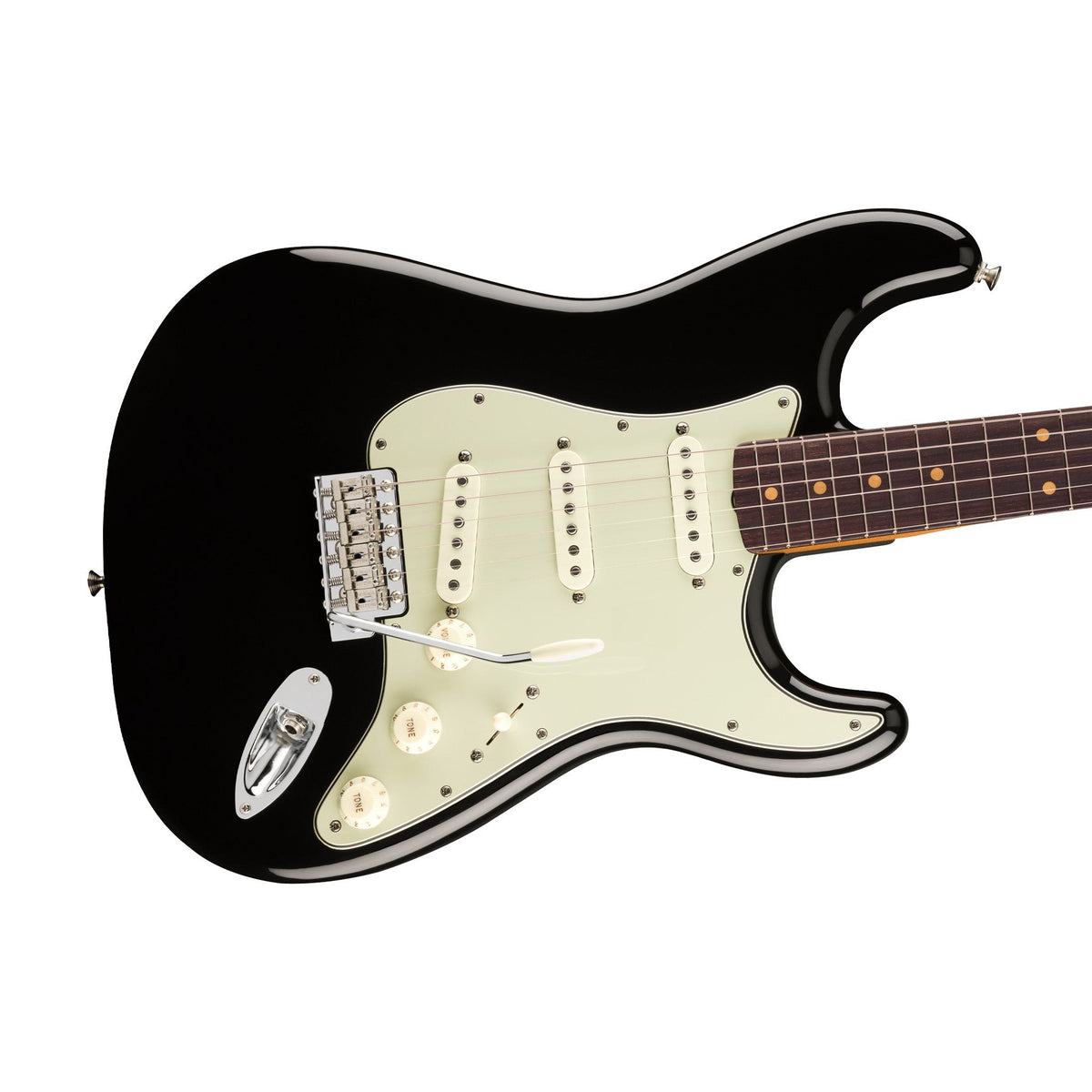 Đàn Guitar Điện Fender Vintera III Early '60s Stratocaster màu Black – góc nghiêng