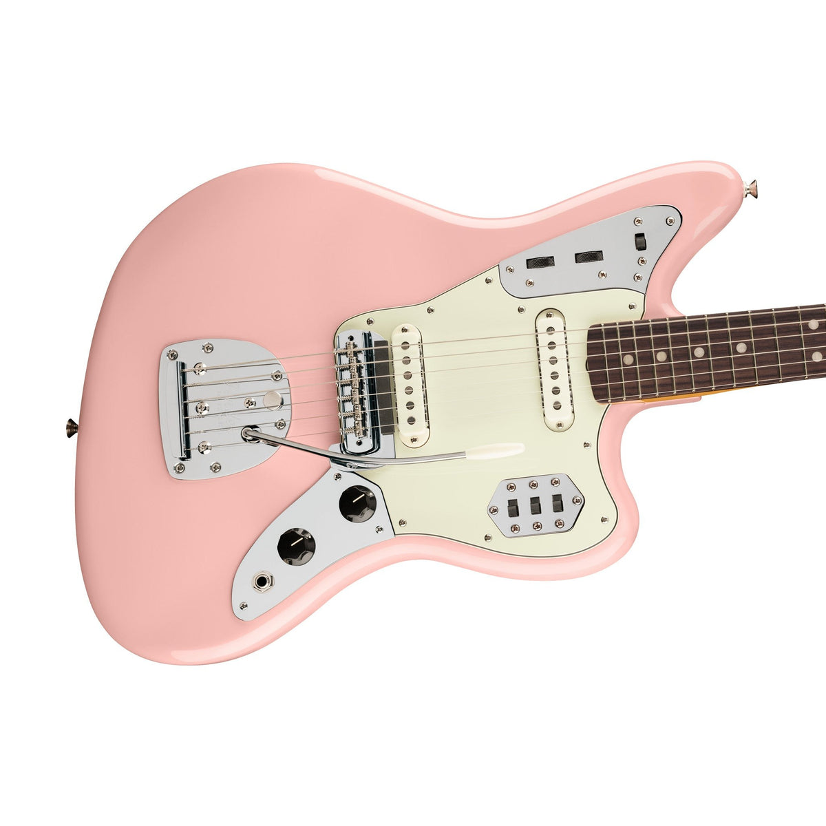 Đàn Guitar Điện Fender Vintera III Mid '60s Jaguar màu Shell Pink – góc nghiêng