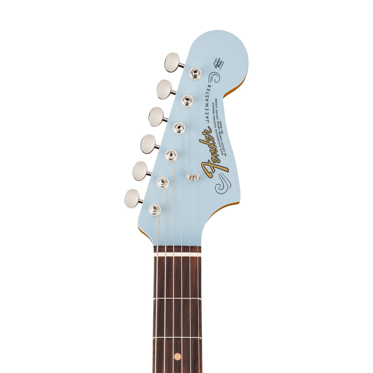 Đàn Guitar Điện Fender Vintera III Mid '60s Jazzmaster màu Sonic Blue – đầu đàn mặt trước