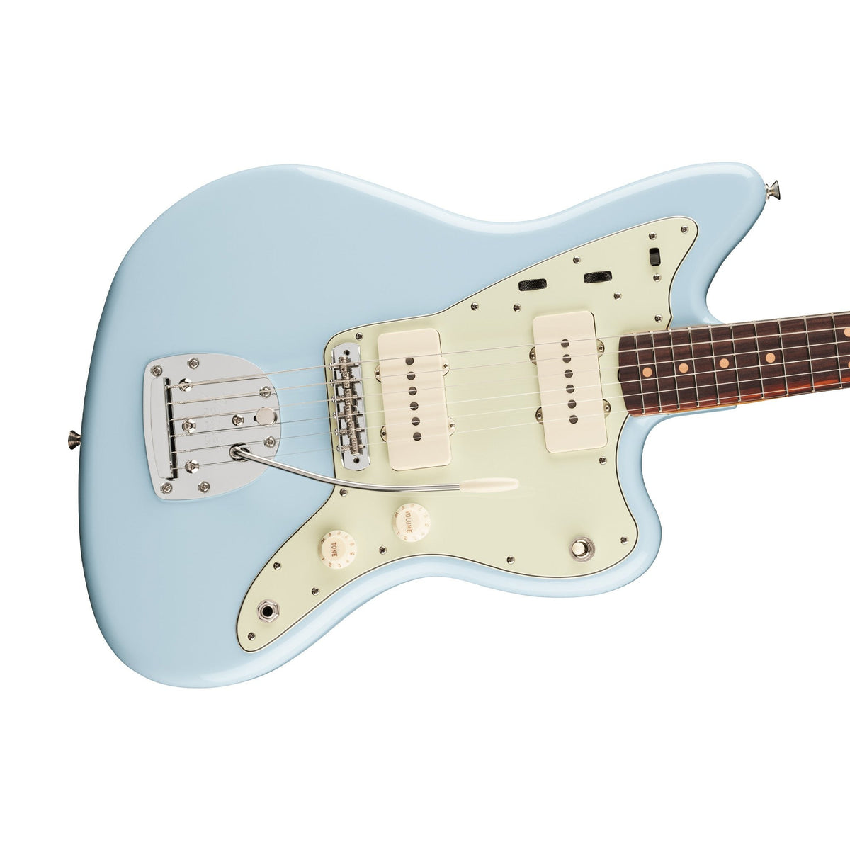 Đàn Guitar Điện Fender Vintera III Mid '60s Jazzmaster màu Sonic Blue – góc nghiêng