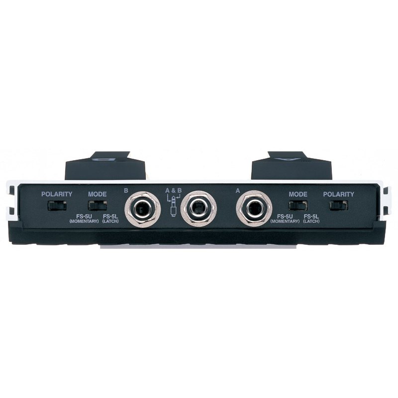 Footswitch BOSS FS-6 Dual Footswitch – mặt sau với 3 jack A, B, A&B cùng công tắc MODE và POLARITY từng kênh