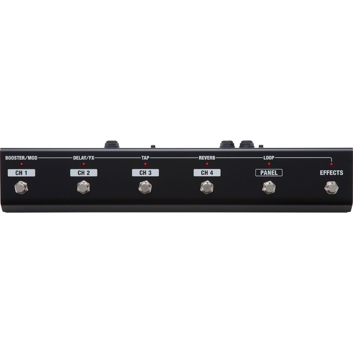 Footswitch BOSS GA-FC Foot Controller – mặt trước nhìn thẳng, nhãn BOOSTER/MOD, DELAY/FX, TAP, REVERB, LOOP