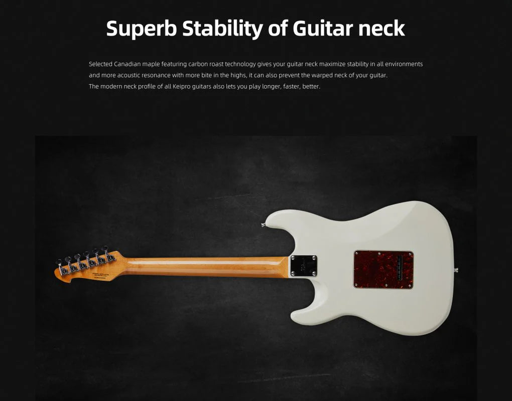 Đàn Guitar Điện Keipro Classic Series ST HSS Rosewood Fingerboard White