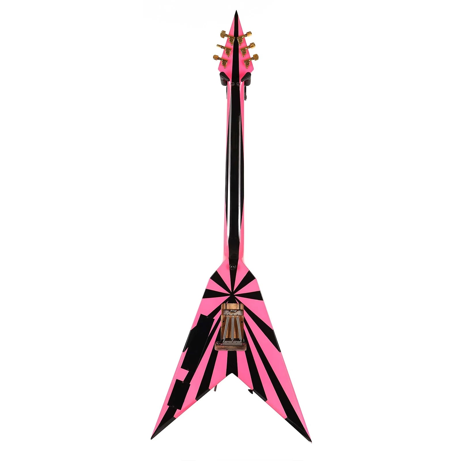 Đàn Guitar Điện Charvel 1980 Vic Vergat Pointy V HSH, Ebony Fingerboard, Pink and Black