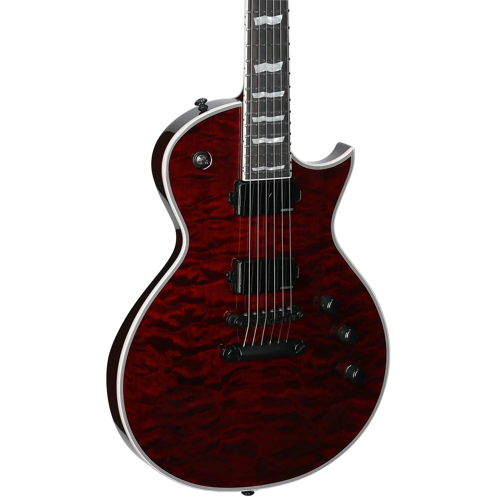 ESP Ltd EC-1000QM Guitar, See-Thru Black Cherry