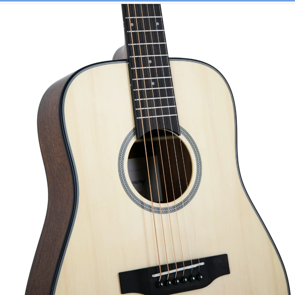 Đàn Guitar Thùng Harmony Foundation Series Terra ST Petite Dreadnought Acoustic Guitar w/Bag, Natural Satin