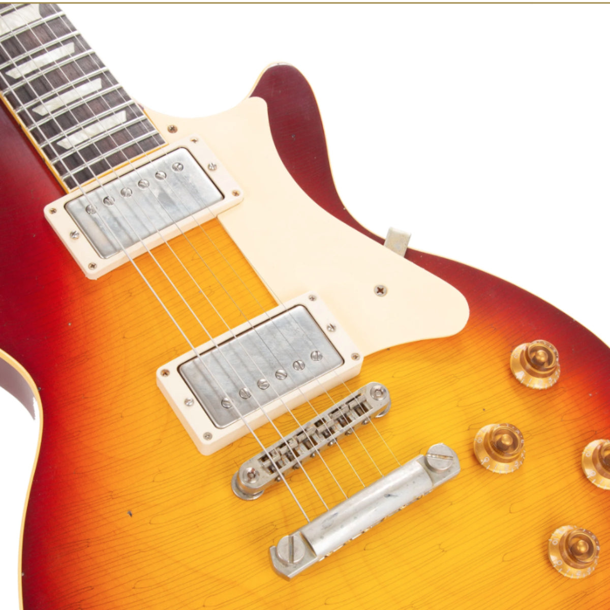 Đàn Guitar Điện Heritage Custom Shop Core Collection H-150 Plain Top with Case, Dark Cherry Sunburst, Artisan Aged