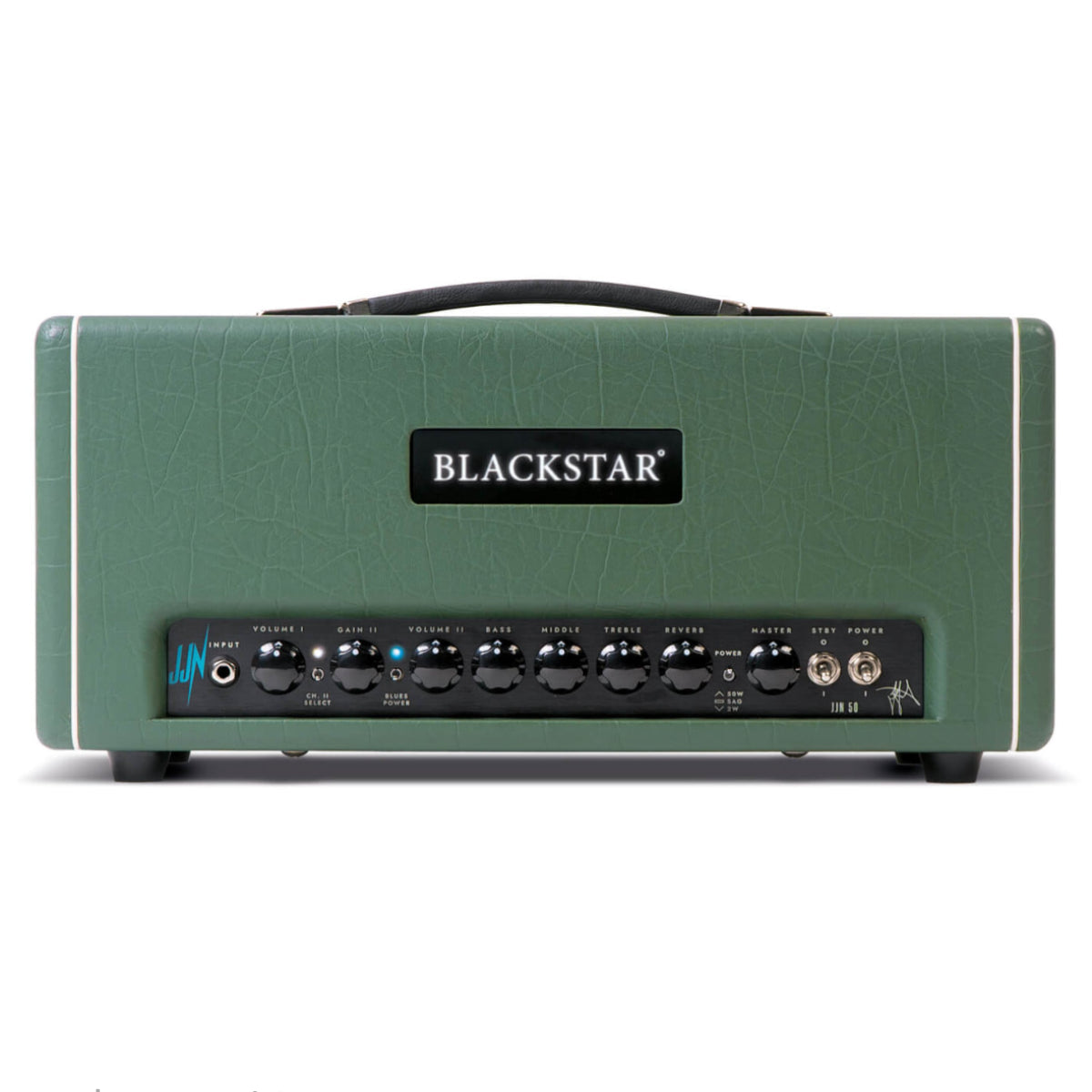 Blackstar St. James JJN 50H Jared James Nichols Signature 50-watt Guitar Tube Amp Head with 2 x 12-inch Cabinet - Racing Green Tolex