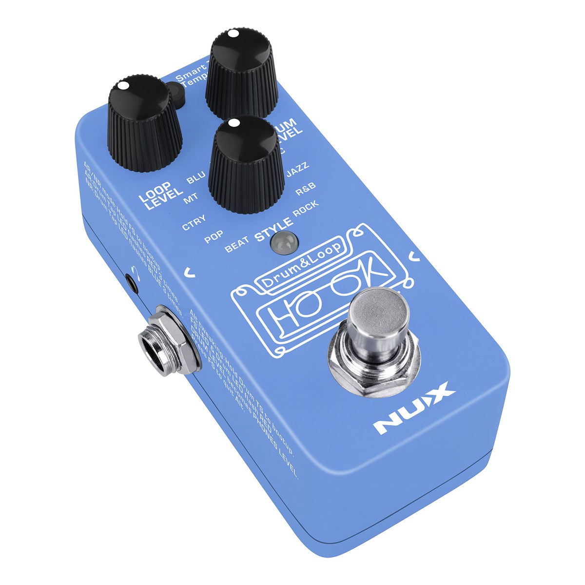 Pedal Trống Kiêm Looper NUX HOOK Drum & Loop NDL-3 – Góc nghiêng NUX HOOK Drum & Loop NDL-3