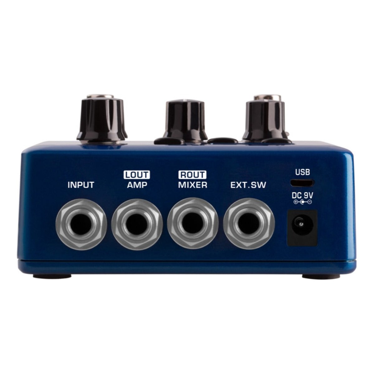 Pedal Trống Kiêm Looper NUX JTC Drum & Loop Pro NDL-5 – Cạnh đầu JTC Pro: INPUT, L OUT AMP, R OUT MIXER, EXT.SW, USB, DC 9V