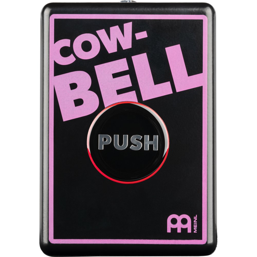 Pedal Trống Meinl Digital Stomp Box Cowbell STB2 – mặt trên in chữ COW-BELL và nút PUSH
