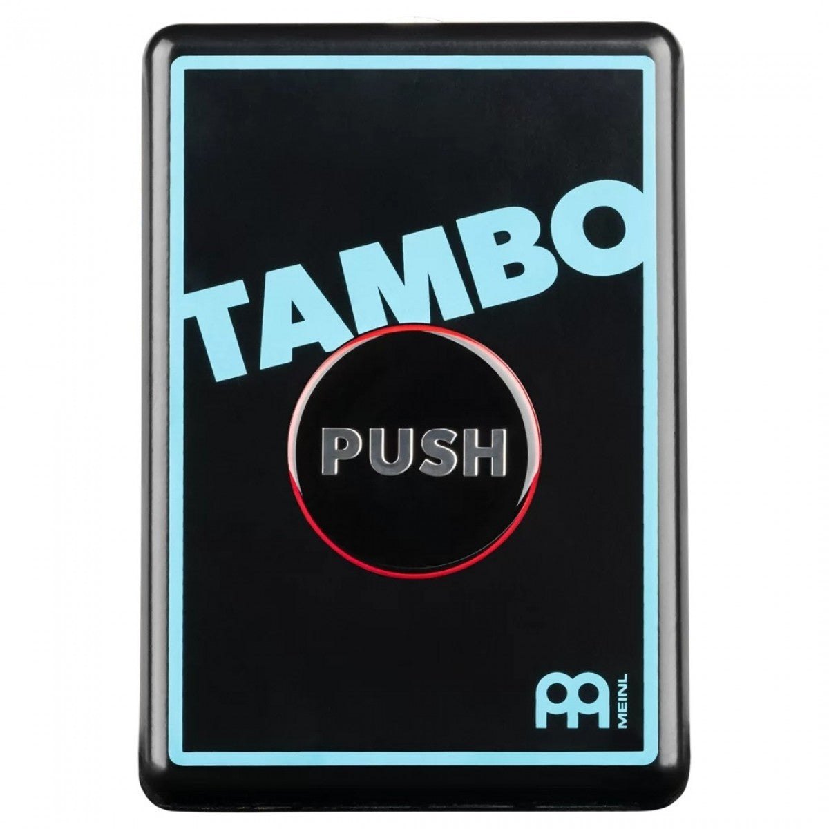Pedal Trống Meinl Digital Stomp Box Tambourine STB4 – nhìn thẳng mặt trên in chữ TAMBO xanh, nút PUSH viền đỏ