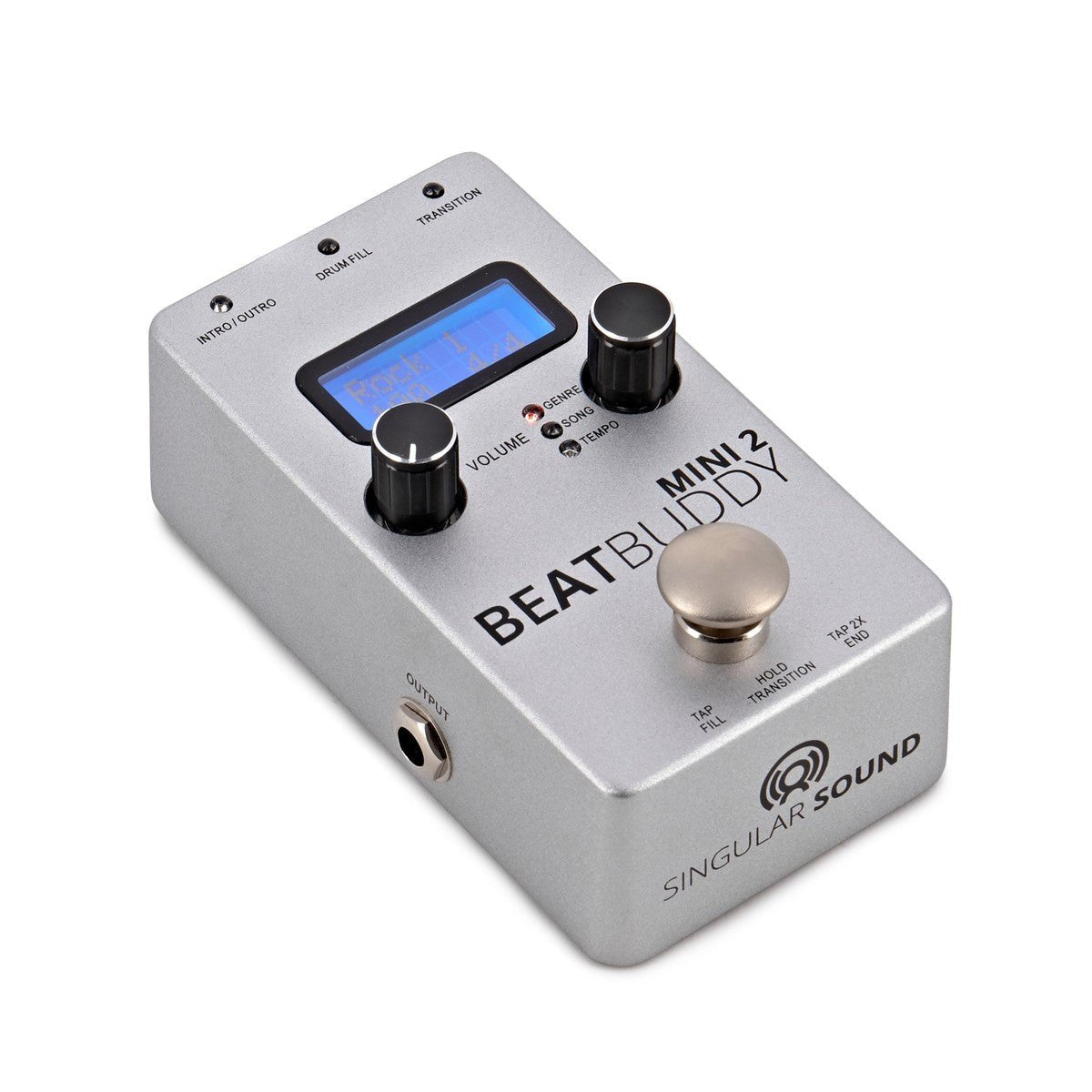 Pedal Trống Singular Sound BeatBuddy Mini 2 – góc nghiêng cạnh trái với jack Output