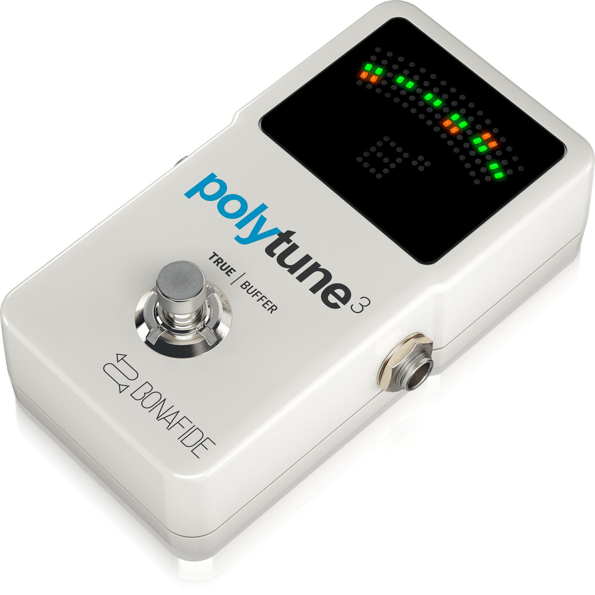Pedal Tuner TC Electronic PolyTune 3 – góc nghiêng bên phải, cạnh có jack