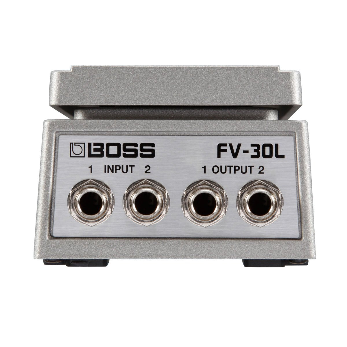 Pedal Volume BOSS FV-30L Foot Volume – mặt sau với 2 cổng INPUT 1-2 và 2 cổng OUTPUT 1-2