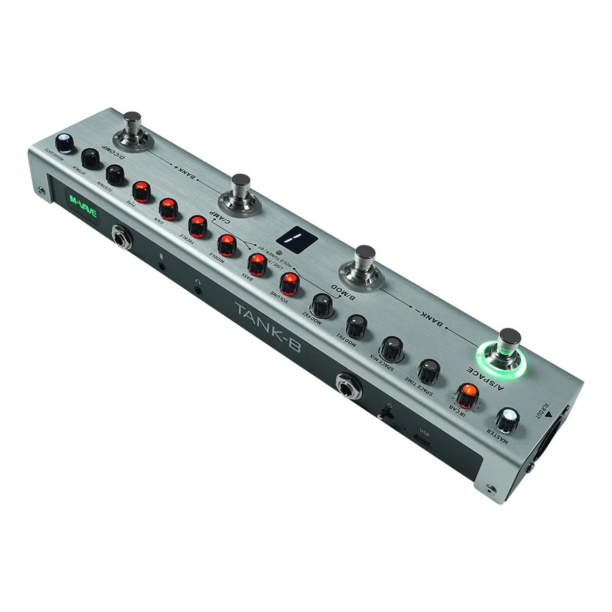 Phơ Bass M-Vave Tank-B – góc nghiêng thấy cạnh sau và cổng kết nối
