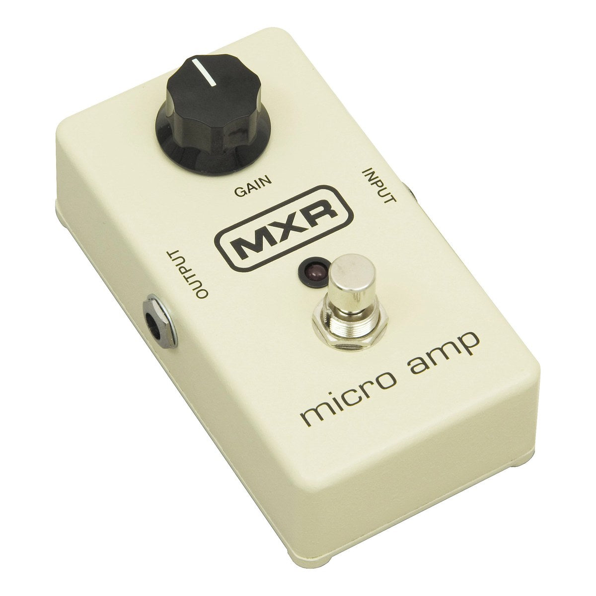 MXR M133 Micro Amp nhìn nghiêng, thấy cạnh jack OUTPUT