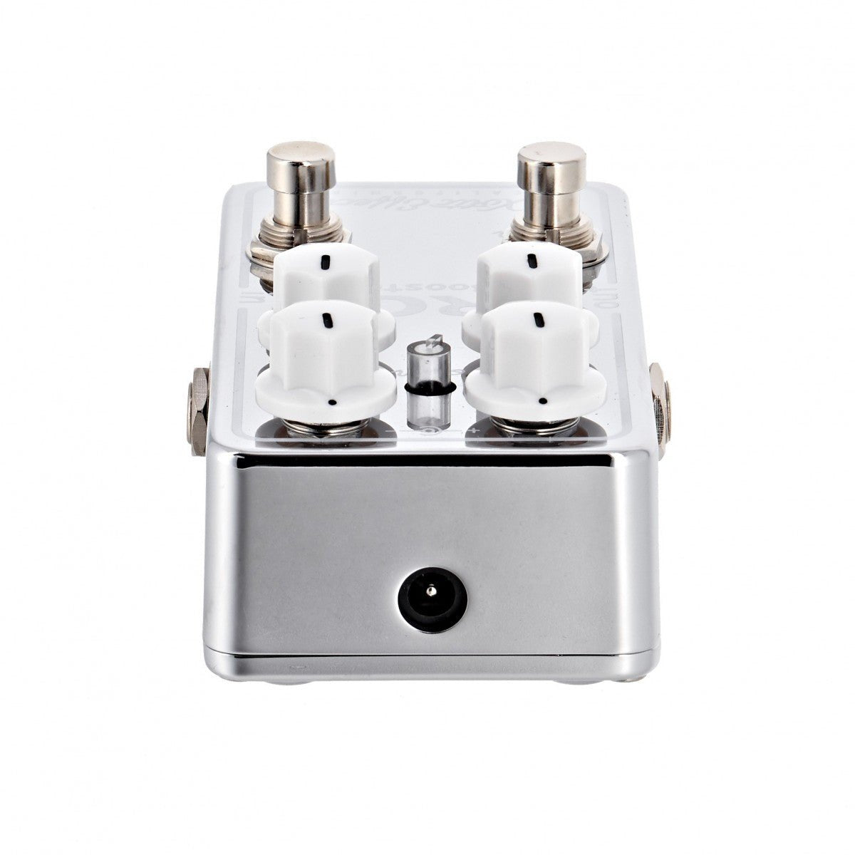 Phơ Boost Xotic RC Booster V2 – đầu pedal với cổng nguồn DC, vỏ mạ chrome