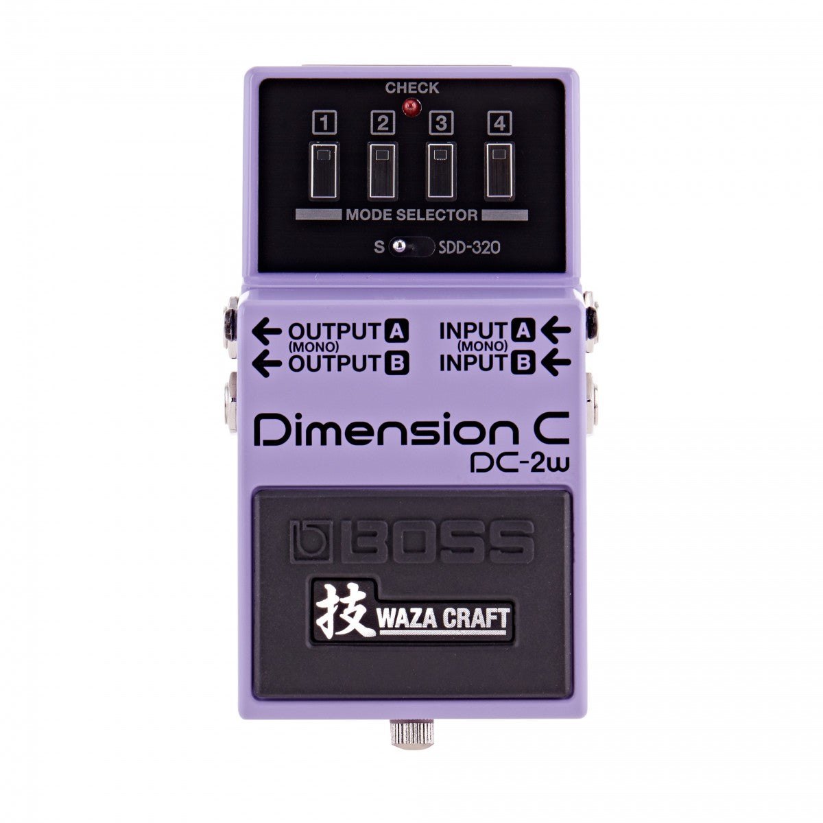Phơ Chorus BOSS DC-2W Dimension C Waza Craft – mặt trên với 4 công tắc MODE SELECTOR và gạt S/SDD-320