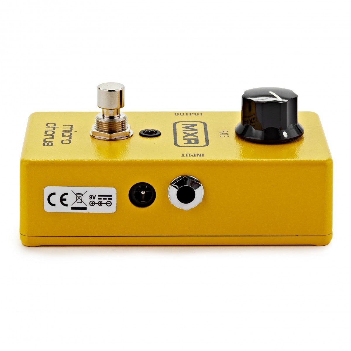 Phơ Chorus MXR M148 Micro Chorus – cạnh phải nhìn ngang với jack INPUT và cổng nguồn DC 9V