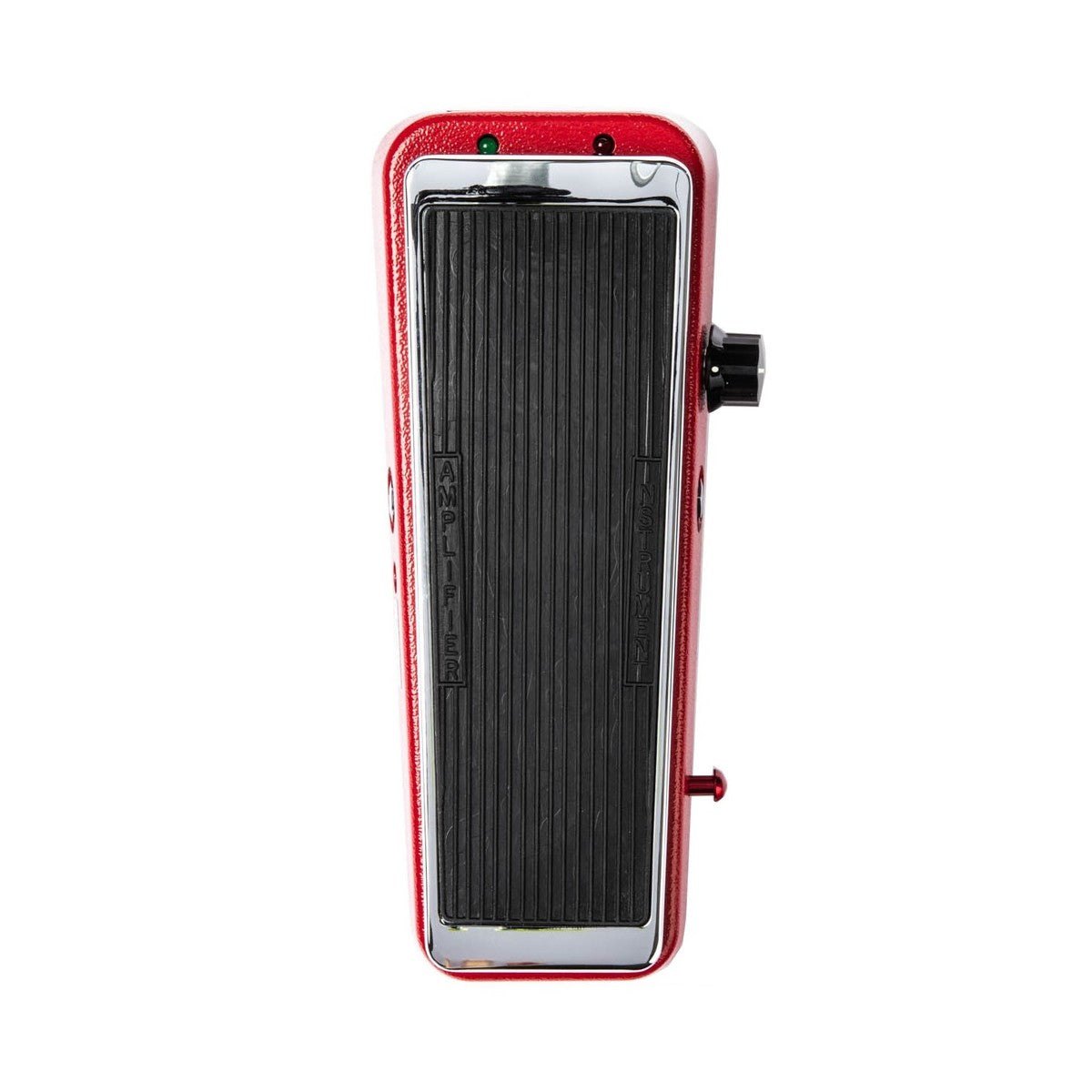 Phơ Chorus Vibrato Dunlop Rotovibe JD4S – nhìn từ trên xuống, treadle cao su đen viền chrome trên thân đỏ