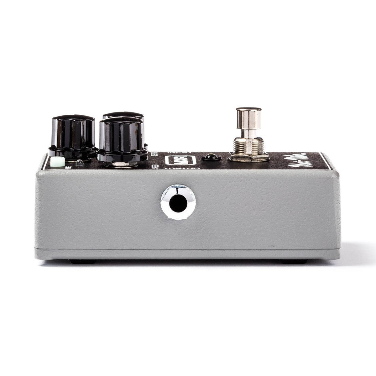 cạnh trái MXR M68 Uni-Vibe vỏ xám với jack OUTPUT