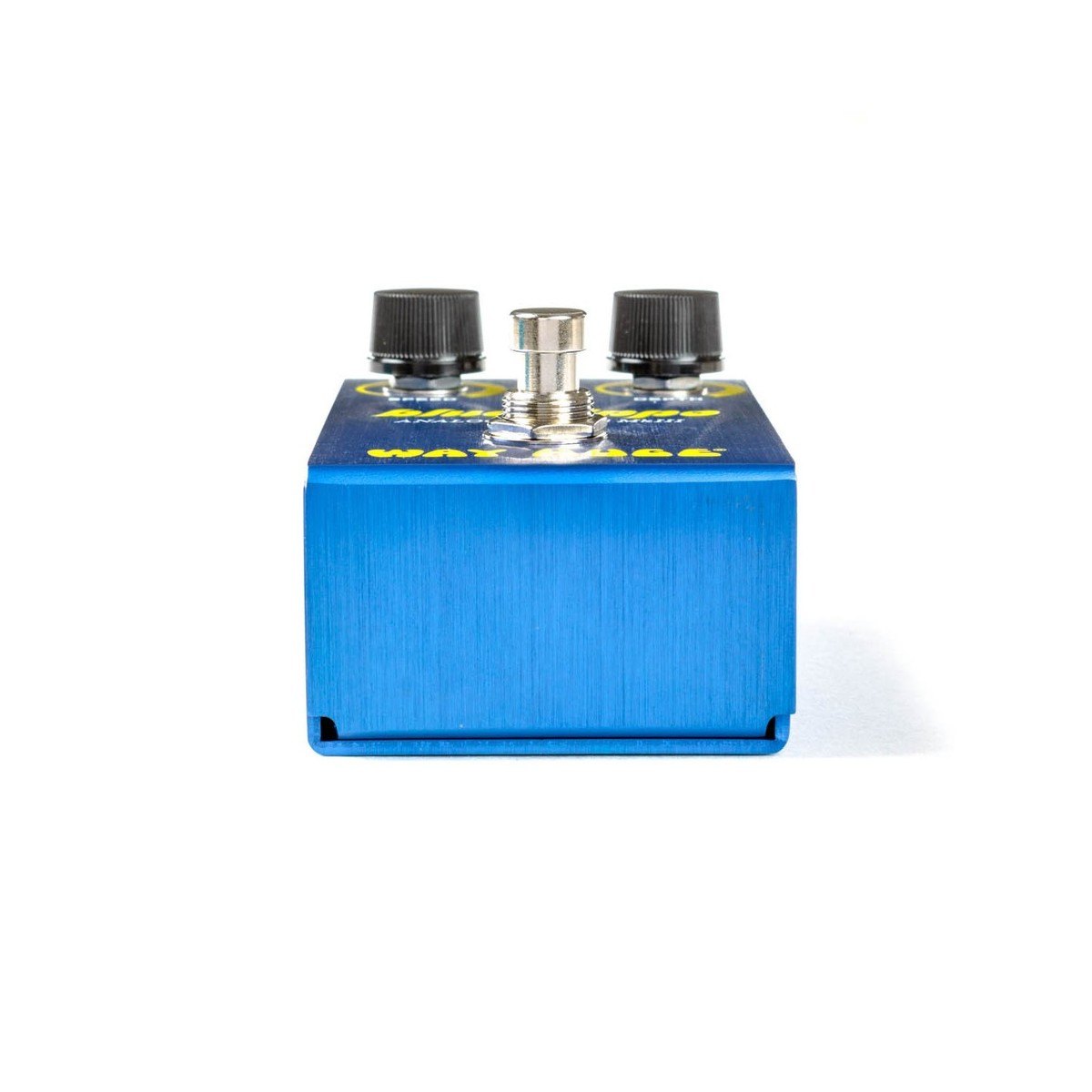Phơ Chorus Way Huge Smalls Blue Hippo Analog Chorus WM61 – đầu trước nhìn thẳng, footswitch nằm giữa 2 núm chỉnh