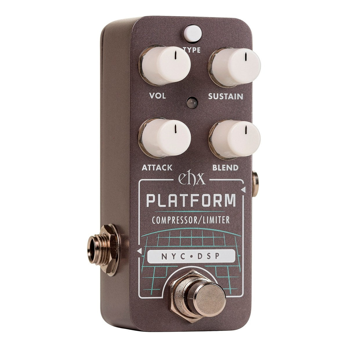 Electro-Harmonix Pico Platform nhìn chéo từ bên trái, thấy jack OUTPUT