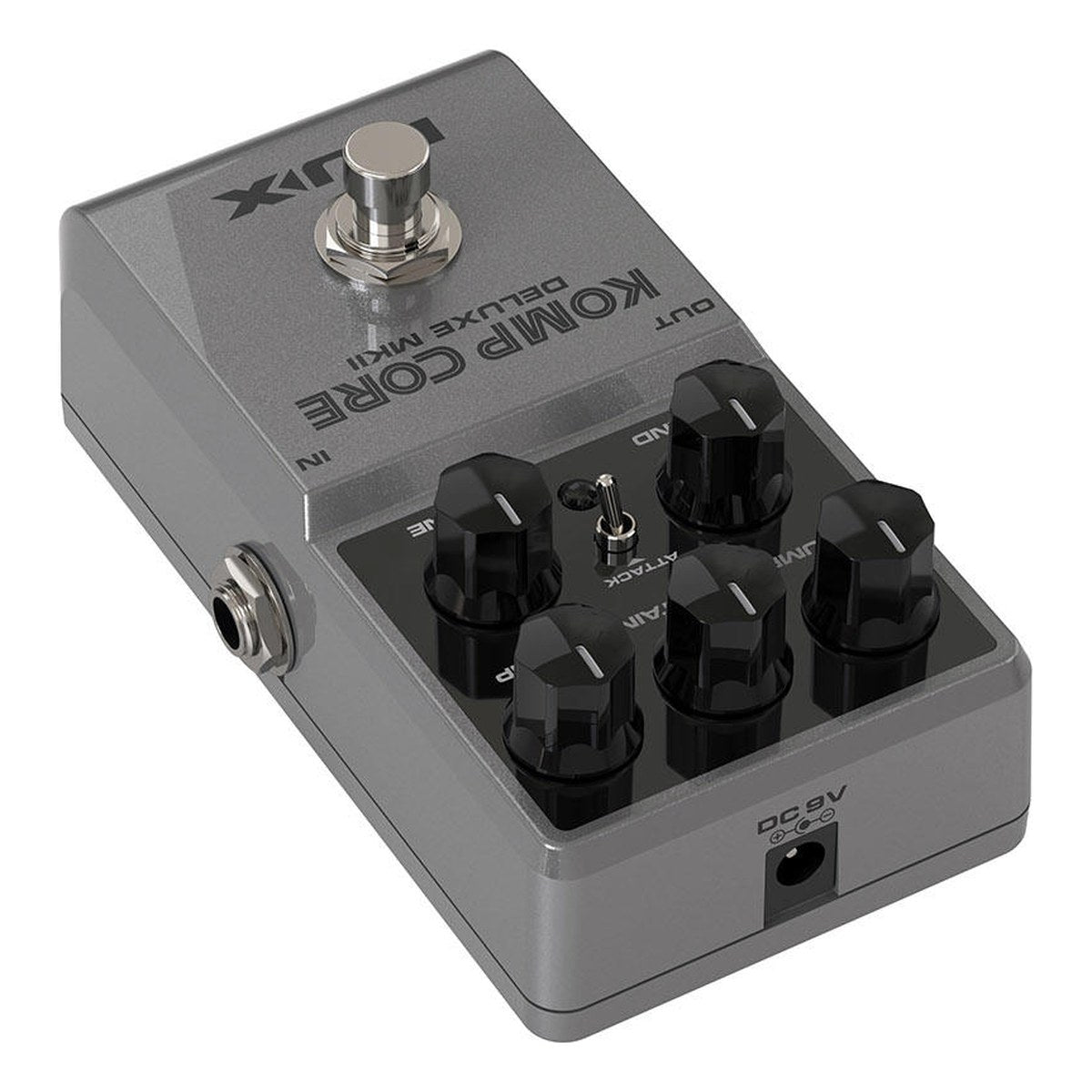 Phơ Compressor NUX Komp Core Deluxe MKII – Góc nghiêng phía đầu pedal NUX Komp Core Deluxe MKII