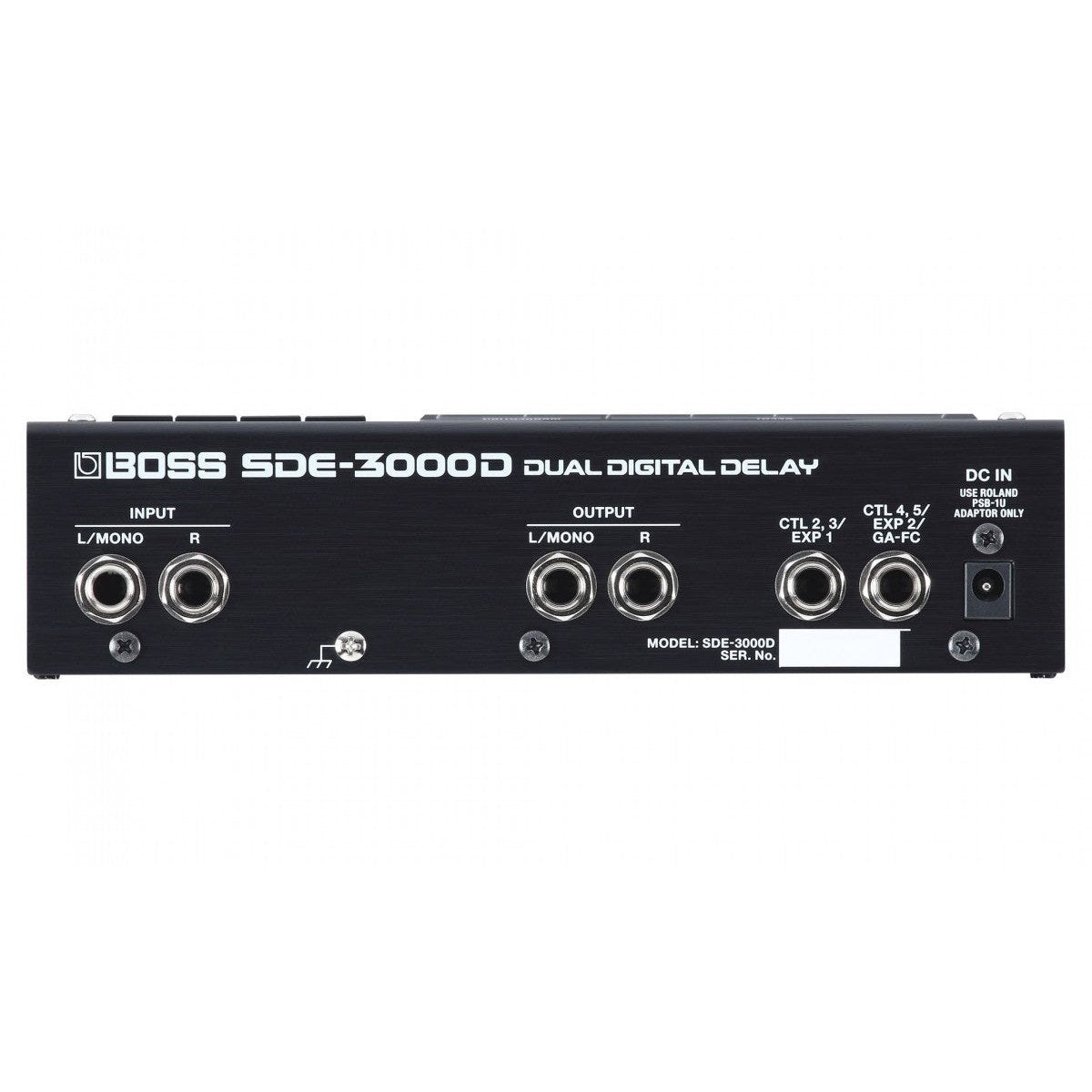 Phơ Delay BOSS SDE-3000D Dual Digital Delay – mặt sau với INPUT, OUTPUT L/R, CTL/EXP và jack DC IN