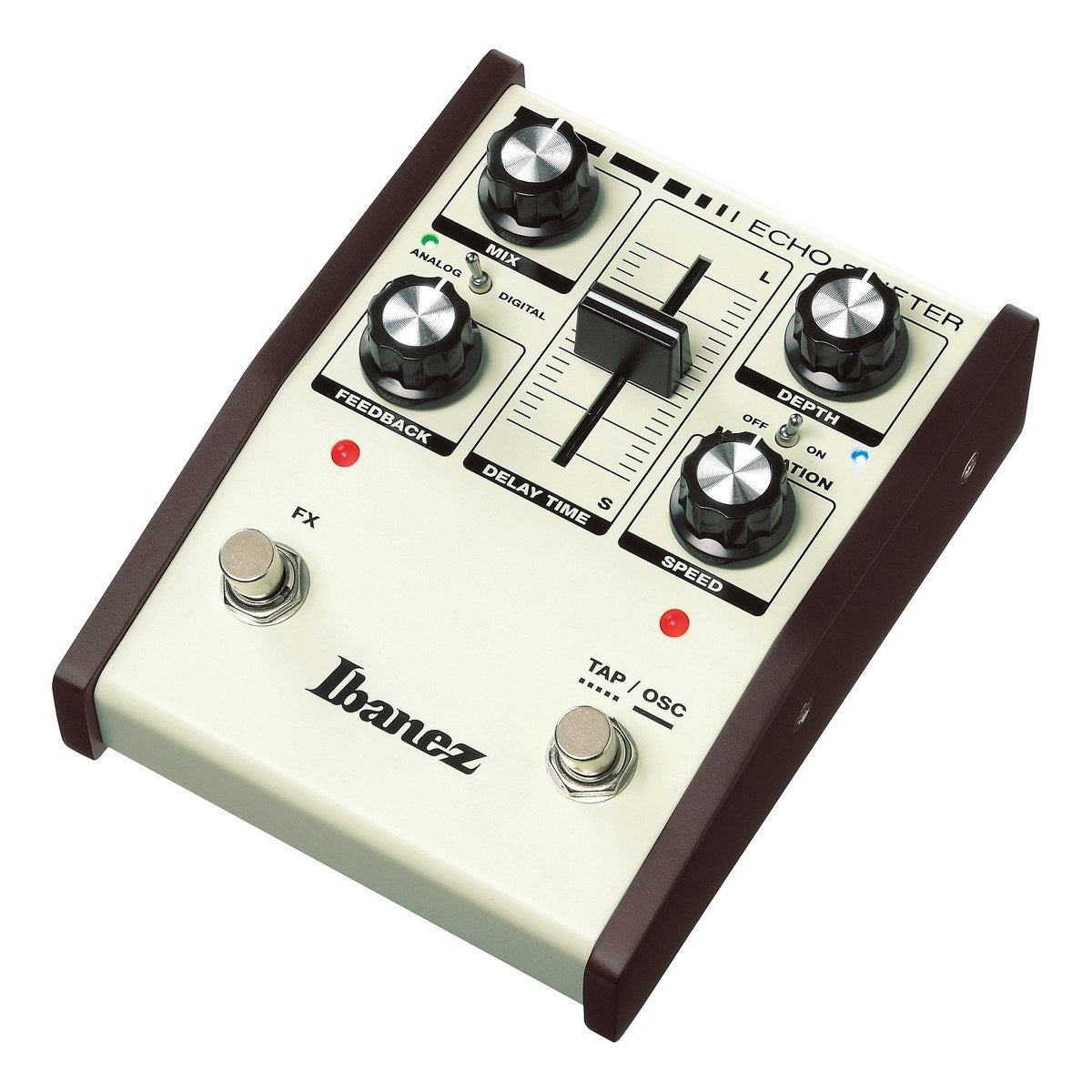 Phơ Delay Ibanez ES3 Echo Shifter – Ibanez ES3 nhìn nghiêng bên trái, ốp gỗ hai bên